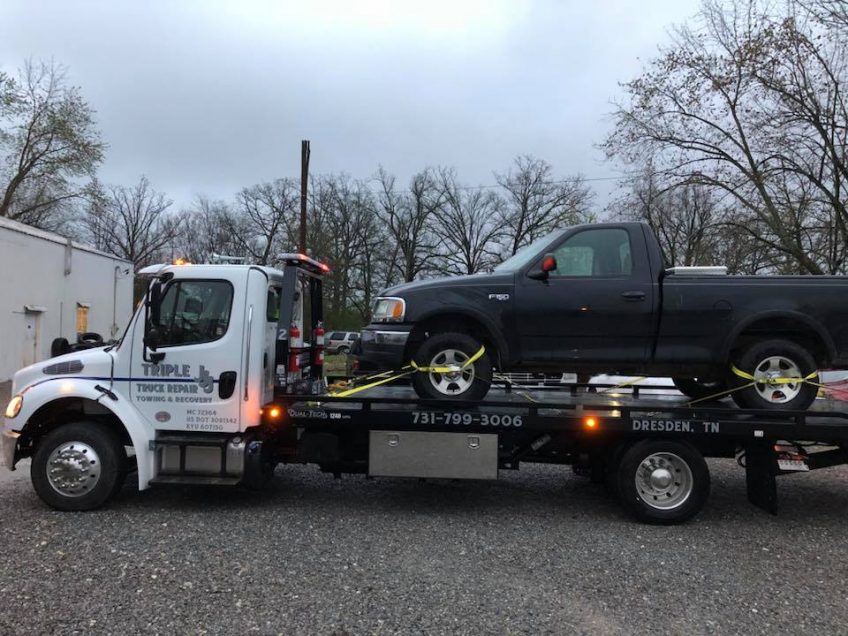 Towing Truck That Was Stuck in Ditch - Triple J Truck Repair & Towing